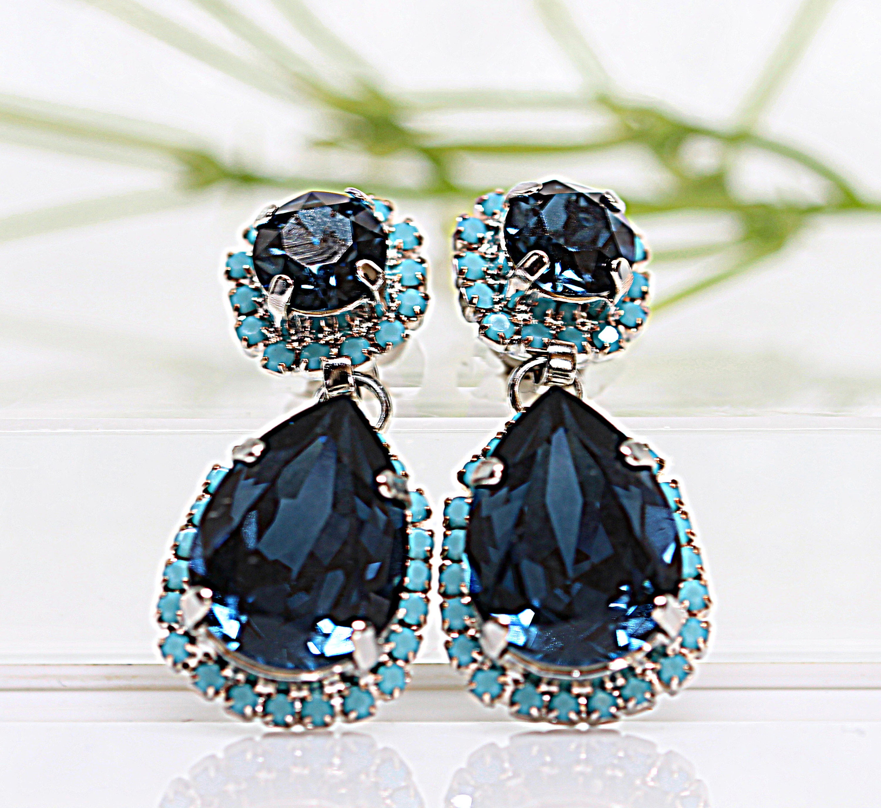 Navy Blue Earrings Something Blue Dark ...