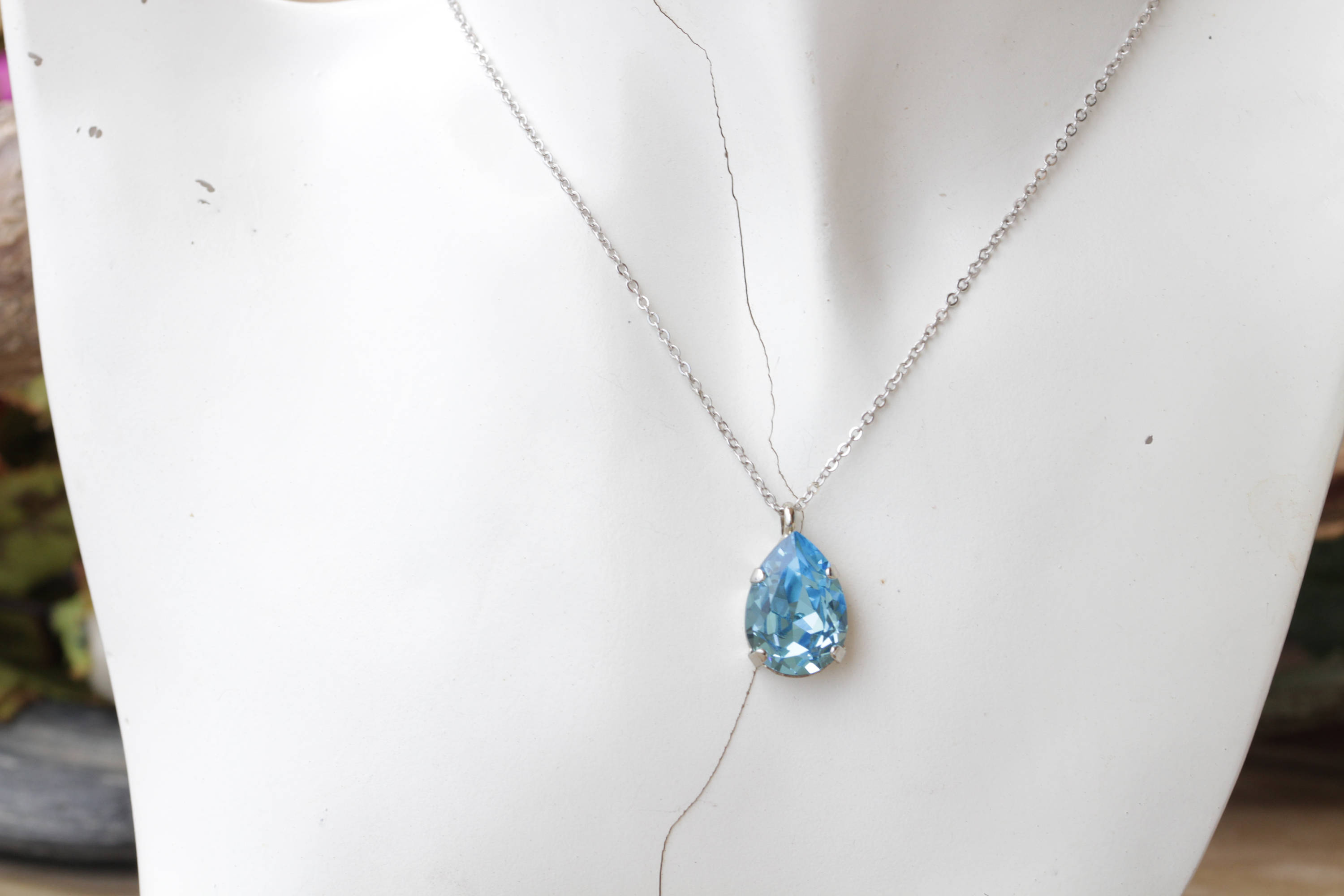 Collana con due gocce di cristallo Swarovski - Gioielli - Collane Collana con due gocce di cristallo Swarovski - Gioielli - Collane