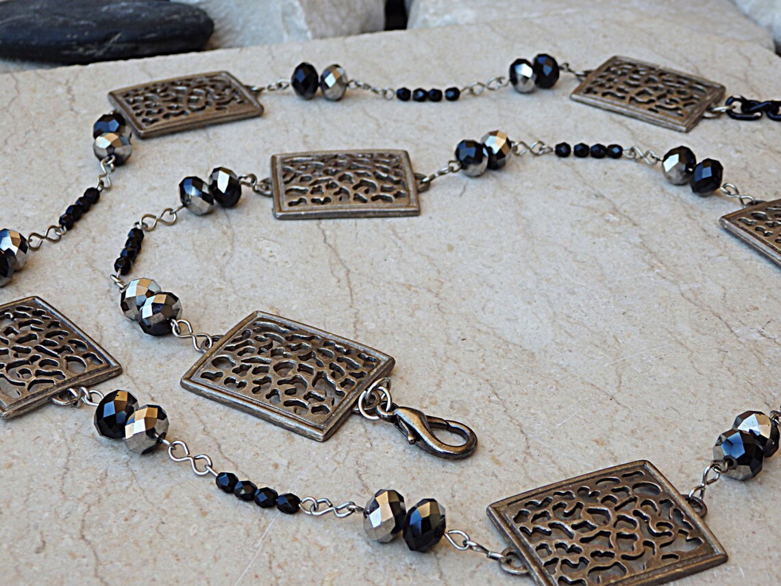 Beaded Belt Crystal Belt Black and Grey Crystal Belt Silver - Etsy