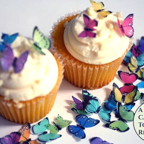 48 Small Mini Butterflies Baby Shower Cake Topper Edible Etsy