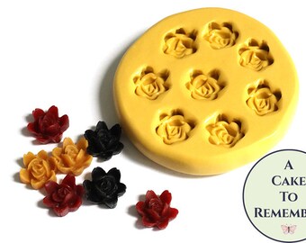 Tiny orchid silicone mini flower mold, about 3/8" or 10mm wide each. Polymer clay silicone mold for flower earrings. Fondant, gumpaste M0022