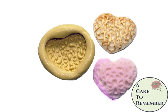 1 25 Filigree Silicone Heart Mold For Fondant And Etsy