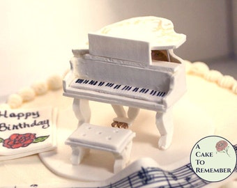 Grand Piano Cake Topper Tutorial- PDF downloadable file. Sugar craft tutorial, sugarcraft tutorial