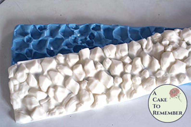 or a fondant border for cake decorating Three size options Stone texture soap molding mat to make a geode texture for soapmaking