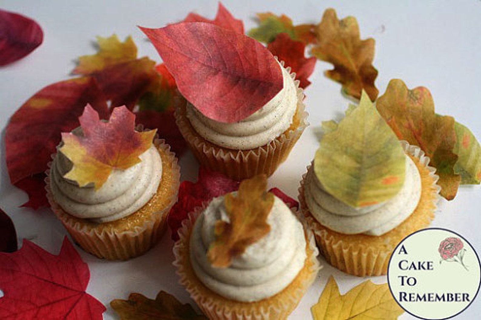 15 edible decoration fall wedding cake topper leaves color on Etsy