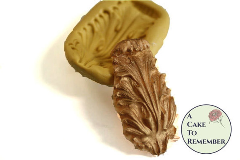 Curving acanthus leaf scroll mold for cake decorating Cake supplies and cake silicone molds for DIY wedding cakes M5046 polymer clay