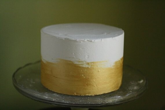 6" round fake cake with metallic gold icing for display desserts and home staging. Faux cake wedding cake dummy tier, food prop. Il_570xn