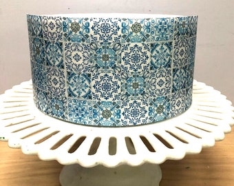 Blue and white tile edible wafer paper for cake decorating and Italian Positano theme parties