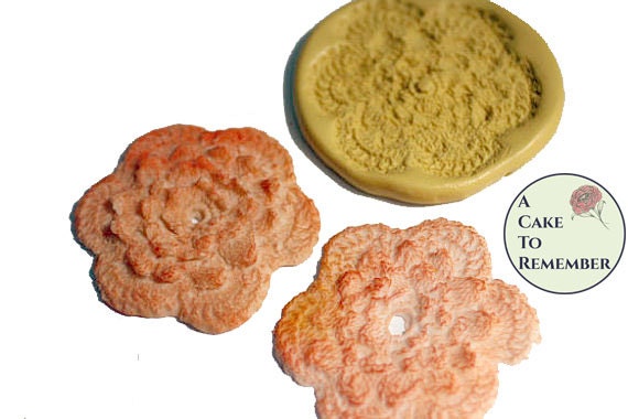 Silicone crocheted flower mold for cake decorating, cupcake decorating, chocolate, polymer clay, flower silicone mould. M068 Il_570xn