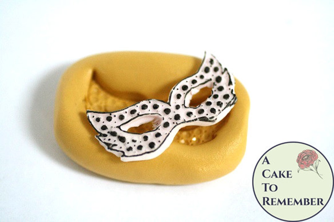Silicone Mask Mold, About 1 1/2 Wide. Fondant or Gumpaste Mold. Mardi