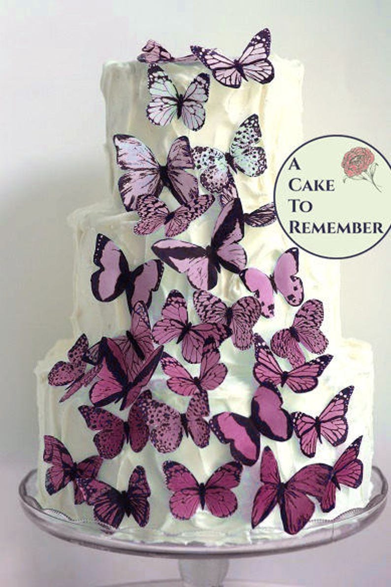 Ensemble De Topper De Gateau De Mariage De 30 Papillons Etsy