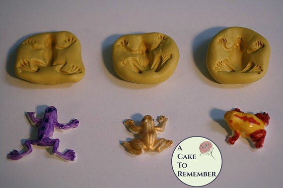 Small frog mold set, silicone frog mold set for cake decorating, cupcake decorating, fondant, gumpaste, or polymer clay M1092 Il_570xn