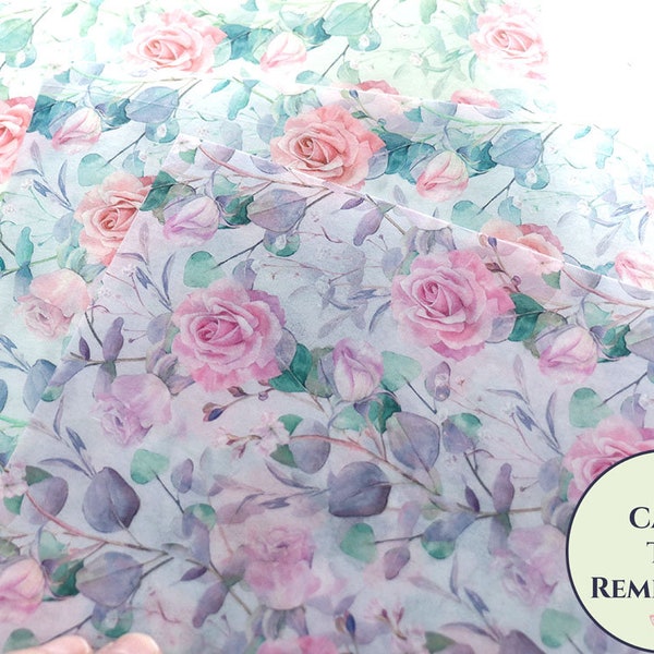 2 full sheets pink roses printed wafer paper for cake decorating or  cookies. Edible paper prints cake wraps.