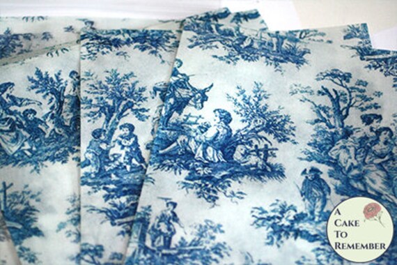 3 Volledige Bladen Blauwe Toile Afgedrukt Op Ouwel Voor Cake Etsy