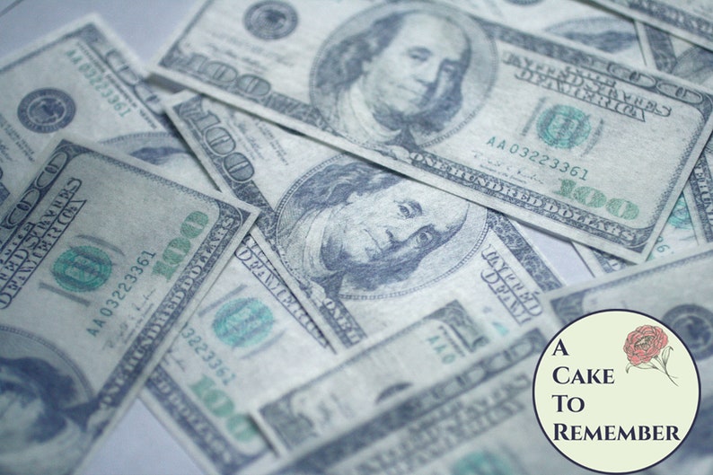 12 Precut 100 Dollar Bill Edible Money Image Wafer Paper for Etsy