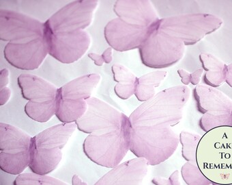 16 pale pink edible butterflies, wafer paper edible butterfly party decoration for cakes and cupcakes. Garden wedding cake topper