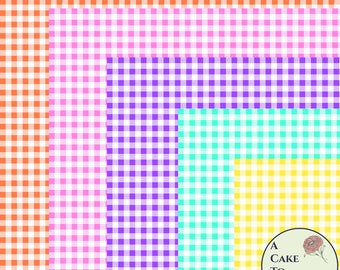 2 full sheets gingham printed wafer paper for cake decorating or cupcake decorating. 8" x 10.5" edible paper pages to wrap a cake tier