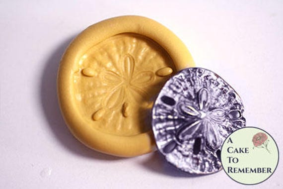 1 1/4" silicone sand dollar mold for fondant and gumpaste cupcake toppers. Polymer clay, resin, utee, craft mold for beach cakes M5159 Il_570xn