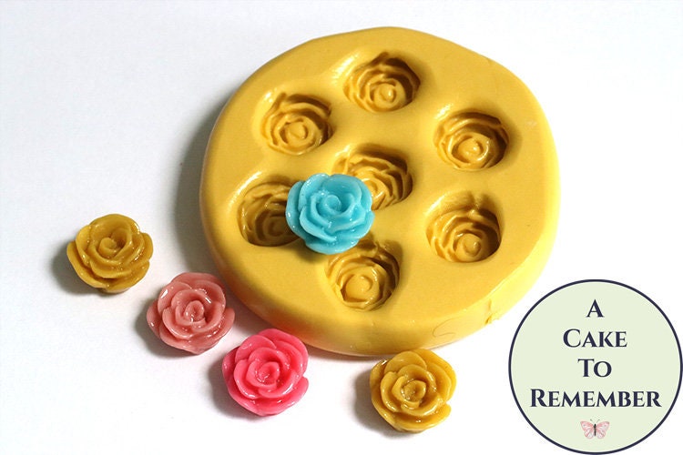 Mini Rose Flower Silicone Mold Making for Super Sculpey Polymer Clay NEW 
