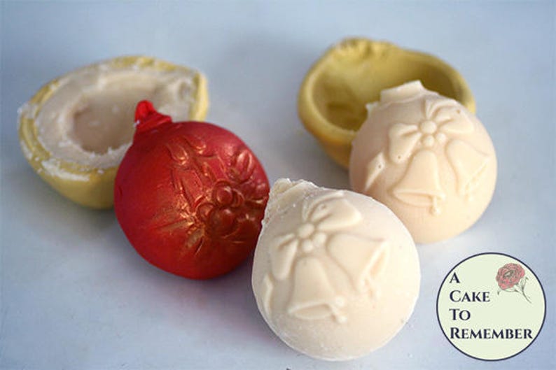 3D Christmas ornament silicone mold with bells and candles Etsy