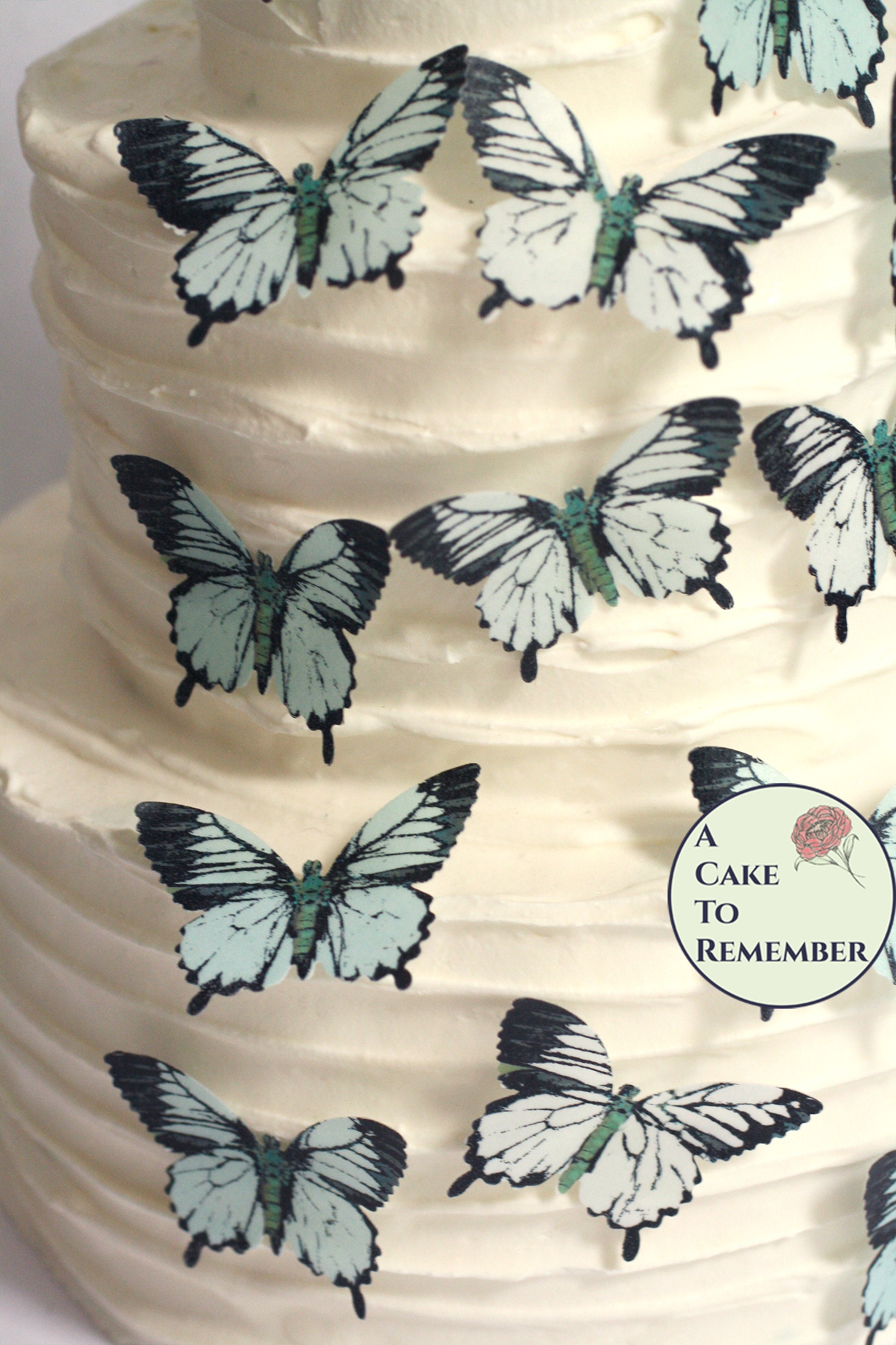 Mariposas comestibles de gran tamaño, hechas a mano en los Estados Unidos,  decoración para tartas y cupcakes (azul)