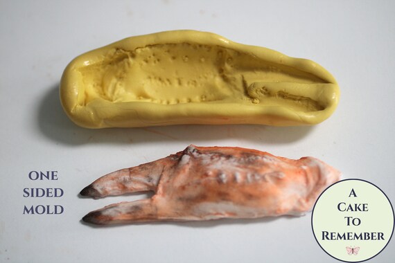 Crab claw silicone mold, one-sided. Makes a realistic crab claw for stew pot, crab boil or low country boil grooms cakes Il_570xn