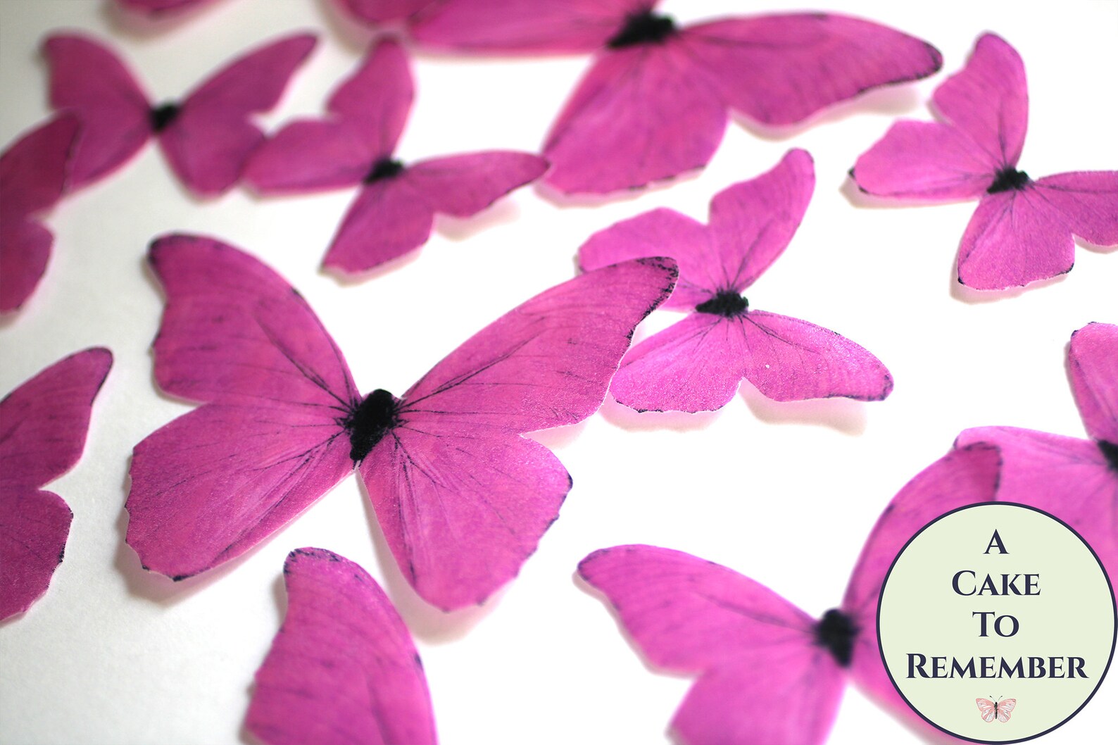 Ships fast Magenta edible butterflies 12 wafer paper | Etsy