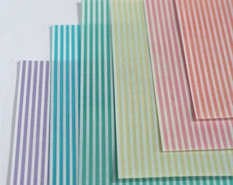 2 sheets of colorful pinstripe printed edible paper for cake decorating. 8" x 10.5" wafer paper  with little stripes. You choose colors