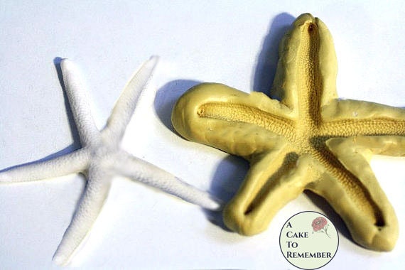 3 1/2" skinny starfish silicone mold for cake decorating, beach cakes, ocean themed cakes, polymer clay and resin M1048 Il_570xn