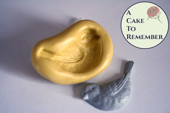 Bird mold for fondant, 2" long, bird mold, cupcake toppers, cake decorating mold, fairy garden bird mold. M5076 Il_570xn