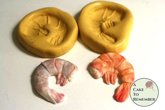Shrimp silicone mold for cake decorating, stew pot cakes, birthday cakes and groom's cakes. M5001 Il_570xn