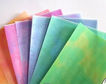 2 full sheets watercolor effect printed wafer paper (choose one color) for cake or cupcake decorating. 8" x 10" edible paper prints, .