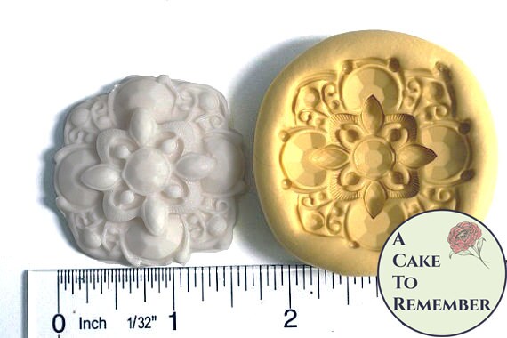 Art Deco Silicone Brooch Mold For Cake Bling Decorations Jewel