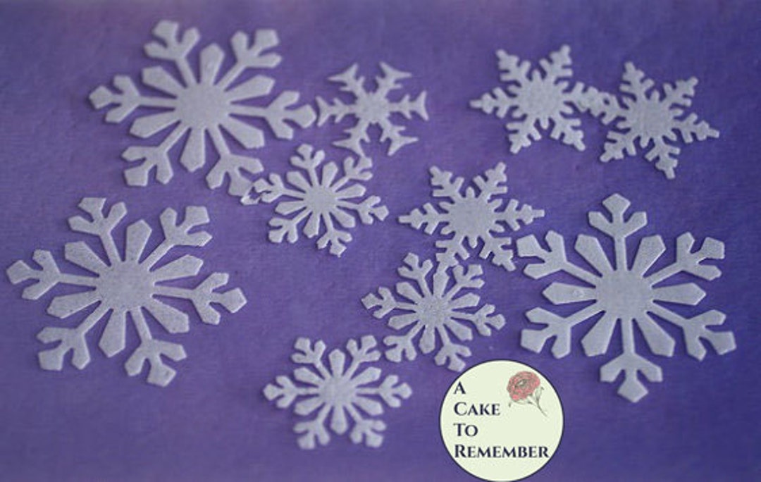 30 Edible Snowflakes, Extra Thick Wafer Paper for Christmas Cake