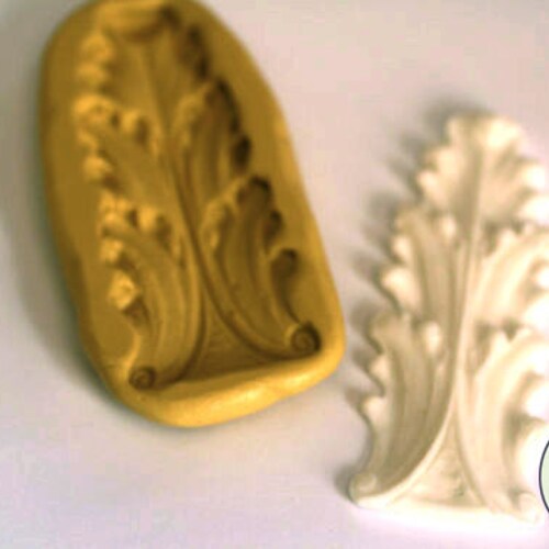 Short Acanthus Leaf Scroll Mold for Cake Decorating Polymer Etsy