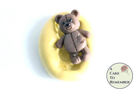 Small standing teddy bear mold for 3/4" tiny cupcake toppers. Silicone mold for crafts, polymer clay, resin, utee forest mold for cake M5208 Il_570xn