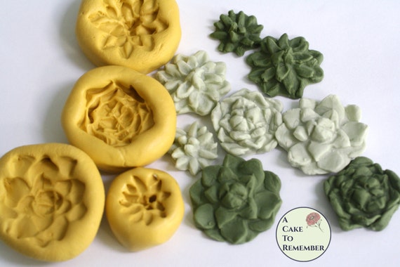 Silicone mold for edible succulents, small succulent mold for cake pops, cupcake decorating, silicone succulent mold cake decorating supply Il_570xn