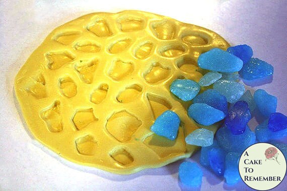 Silicone sea glass mold for cake decorating, chocolate mold, hard candy, polymer clay, resin mold, wax mold, silicone mould M1011 Il_570xn
