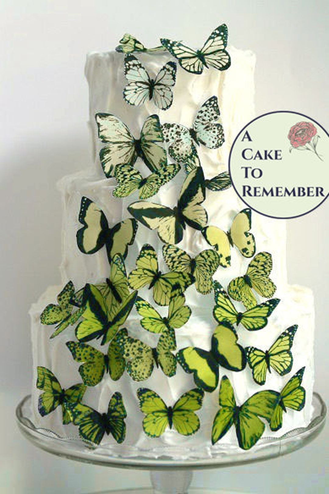 Juego de decoraciones para tartas de colores morados, juego de 48 mariposas  de papel de oblea