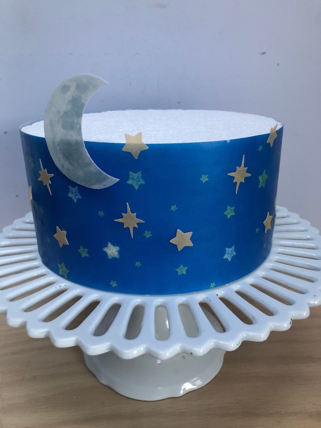 Moon And Stars Cake Wrap Set For Two The Moon Birthday Cake Etsy