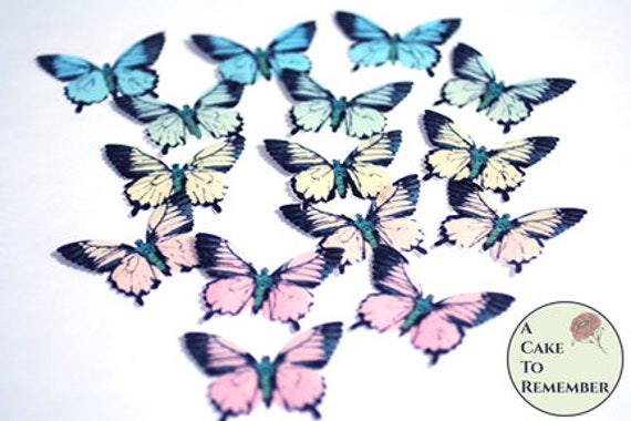 15 Large 2 Edible Butterflies In Asst Pastel Colors For Cake