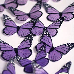 Ships fast   Purple edible butterflies, 12 wafer paper monarch butterflies for . and cupcake toppers. Butterflies for wedding cake toppers