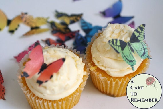  36 mariposas comestibles moradas para decoración de pasteles y  cupcakes de 1.77 pulgadas : Comida Gourmet y Alimentos