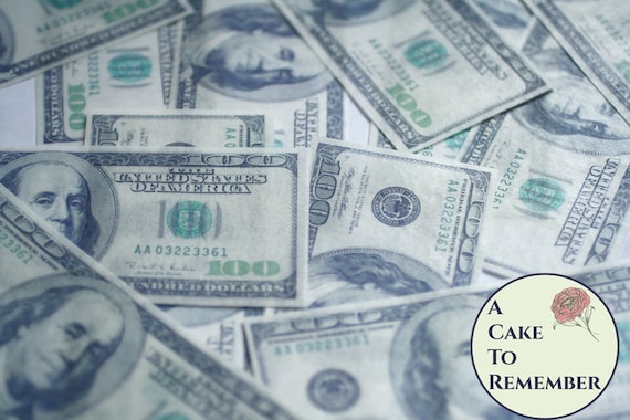 12 precut 100 dollar bill edible money image wafer paper for cake decorating or cupcake decorations. Precut edible paper fake money. Il_570xn