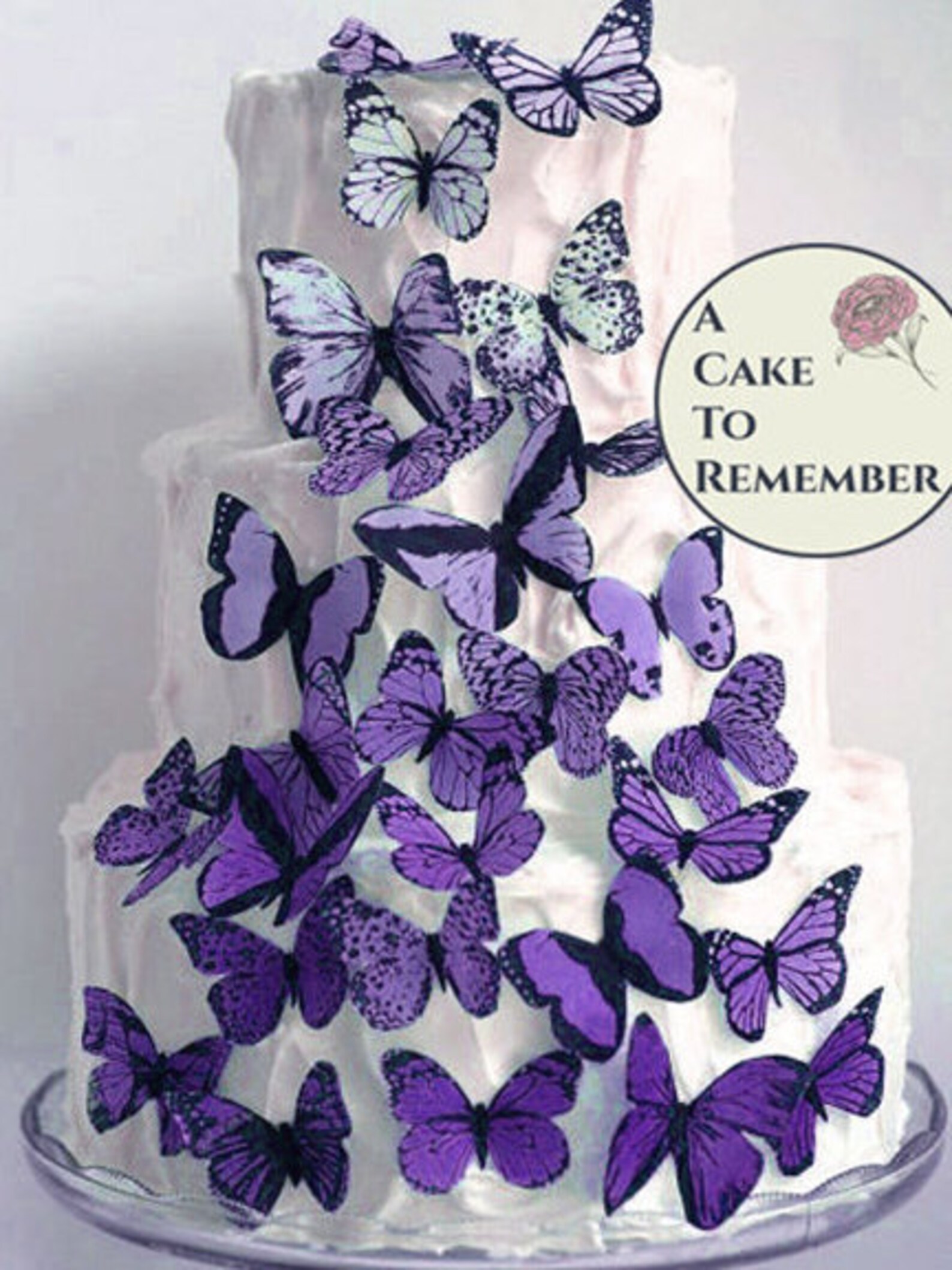 30 Edible butterfly cake toppers set of purple and lavender Etsy