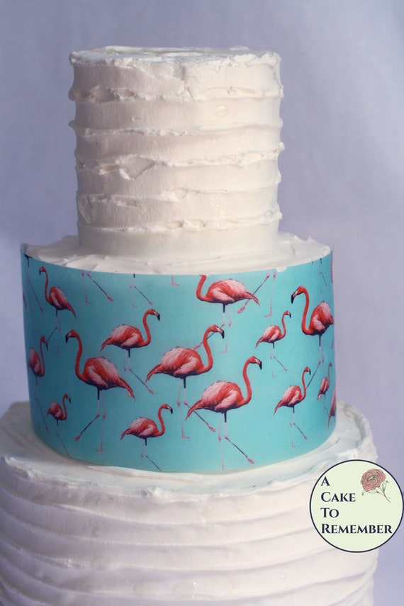 3 Sheets Flamingo Wafer Paper Image Edible Cake Wraps 8 Etsy