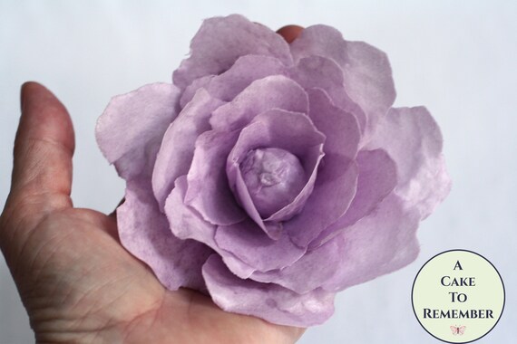 Large Wafer Paper Edible Flower 4 4 5 In Soft Lavender For