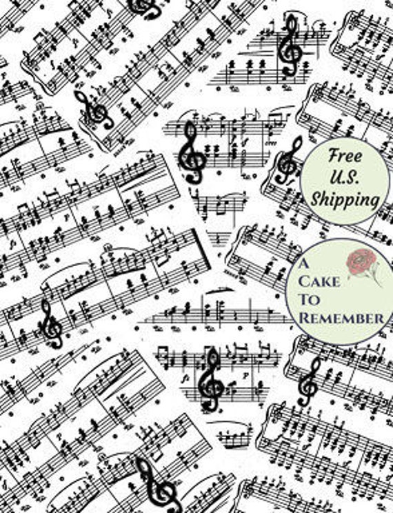 Three sheets collage printed wafer paper sheet music for cake decorating, collage print, colored wafer paper, music wafer paper Il_570xn