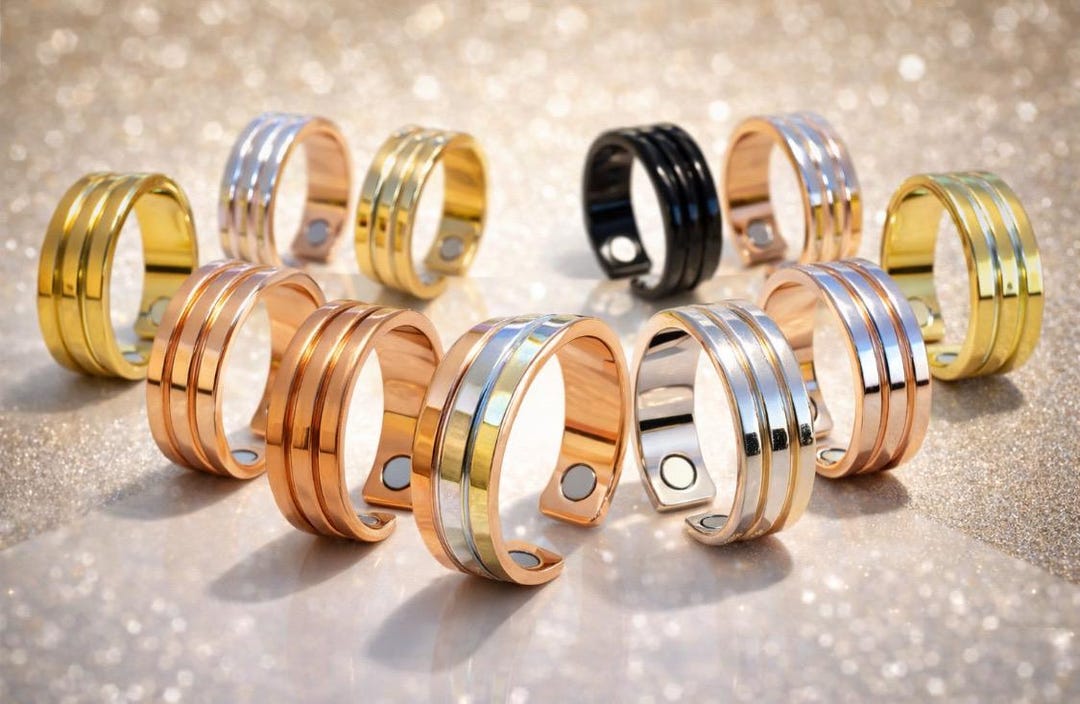 Custom Magnetic Rings Copper or Stainless Steel Magnetic Ring - Adjustable Therapeutic Ring ...