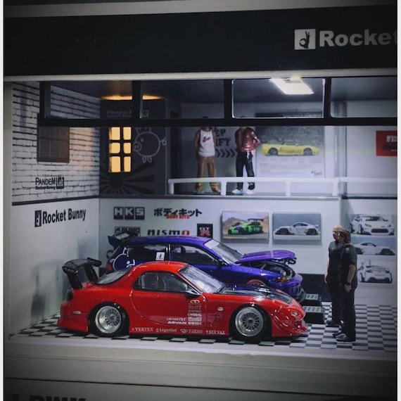 1/64 Scale Rocket Bunny Pandem Lab Diorama Box Garage for Diecast